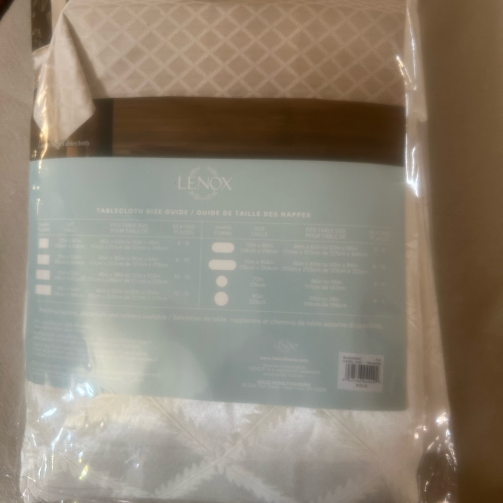 Lenox White 70” x 145” Laurel Leaf Tablecloth